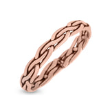 Infinity Princess Twisted Rope Braided New Stylish Oxidized Band Thumb Ring (3.2mm)