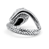 Antique Cobra Snake Animal Oxidized Serpent Artisan Stylish Band Solid 925 Sterling Silver Thumb Ring (15.6mm)