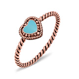 Petite Dainty Heart Promise Ring Band Oxidized Braided 925 Sterling Silver