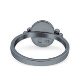 Petite Dainty Round Solitaire Promise Ring Band Oxidized Braided 925 Sterling Silver