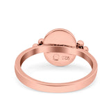 Petite Dainty Round Solitaire Promise Ring Band Oxidized Braided 925 Sterling Silver