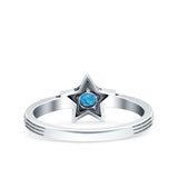 Star Petite Dainty Round Promise Ring Band Oxidized Braided 925 Sterling Silver (8mm)