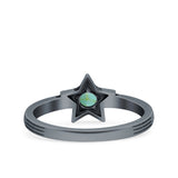 Star Petite Dainty Round Promise Ring Band Oxidized Braided 925 Sterling Silver (8mm)