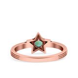 Star Petite Dainty Round Promise Ring Band Oxidized Braided 925 Sterling Silver (8mm)