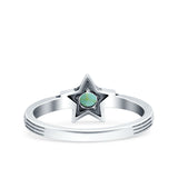 Star Petite Dainty Round Promise Ring Band Oxidized Braided 925 Sterling Silver (8mm)