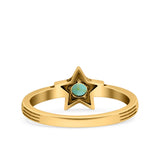 Star Petite Dainty Round Promise Ring Band Oxidized Braided 925 Sterling Silver (8mm)