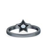 Star Petite Dainty Round Promise Ring Band Oxidized Braided 925 Sterling Silver (8mm)