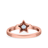 Star Petite Dainty Round Promise Ring Band Oxidized Braided 925 Sterling Silver (8mm)