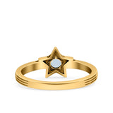 Star Petite Dainty Round Promise Ring Band Oxidized Braided 925 Sterling Silver (8mm)