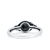 Petite Dainty Round Promise Ring Band Oxidized Braided 925 Sterling Silver (7mm)