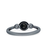 Promise Ring Band Oxidized Round Braided 925 Sterling Silver (6mm)