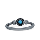 Promise Ring Band Oxidized Round Braided 925 Sterling Silver (6mm)