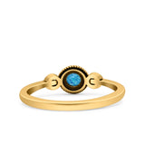 Promise Ring Band Oxidized Round Braided 925 Sterling Silver (6mm)