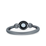 Promise Ring Band Oxidized Round Braided 925 Sterling Silver (6mm)