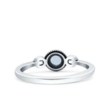 Promise Ring Band Oxidized Round Braided 925 Sterling Silver (6mm)