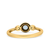 Promise Ring Band Oxidized Round Braided 925 Sterling Silver (6mm)