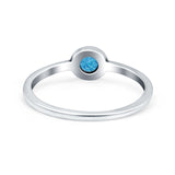 Petite Dainty Round Promise Ring Band Oxidized 925 Sterling Silver (8mm)