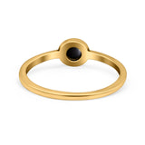 Petite Dainty Round Promise Ring Band Oxidized 925 Sterling Silver (8mm)