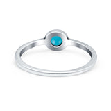 Petite Dainty Round Promise Ring Band Oxidized 925 Sterling Silver (8mm)