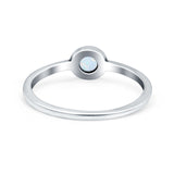 Petite Dainty Round Promise Ring Band Oxidized 925 Sterling Silver (8mm)