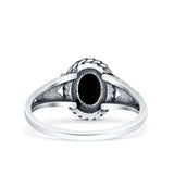 Filigree Petite Dainty Lab Opal Ring Solid Oval Oxidized 925 Sterling Silver