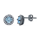 Wedding Stud Earrings Simulated Round CZ 925 Sterling Silver