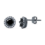 Wedding Stud Earrings Simulated Round CZ 925 Sterling Silver