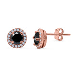 Wedding Stud Earrings Simulated Round CZ 925 Sterling Silver