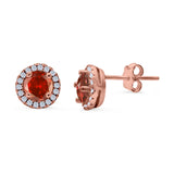 Wedding Stud Earrings Simulated Round CZ 925 Sterling Silver