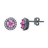 Wedding Stud Earrings Simulated Round CZ 925 Sterling Silver