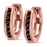 Half Eternity Hoop Earrings Round Simulated CZ 925 Sterling Silver (11mm)