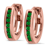 Half Eternity Hoop Earrings Round Simulated CZ 925 Sterling Silver (11mm)