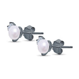 Elegant Pearl Stud Earrings Simulated CZ 925 Sterling Silver