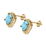 Cushion Cut Stud Earrings Simulated CZ 925 Sterling Silver