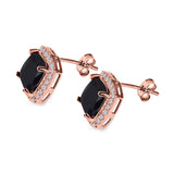 Cushion Cut Stud Earrings Simulated CZ 925 Sterling Silver