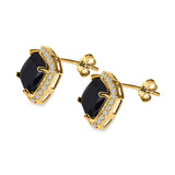 Cushion Cut Stud Earrings Simulated CZ 925 Sterling Silver