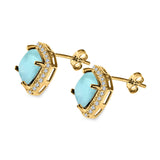 Cushion Cut Stud Earrings Simulated CZ 925 Sterling Silver