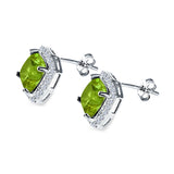 Cushion Cut Stud Earrings Simulated CZ 925 Sterling Silver