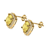 Cushion Cut Stud Earrings Simulated CZ 925 Sterling Silver