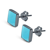 Square Shape Stud Post Tiny Earring Solid 925 Sterling Silver (6mm-8mm)