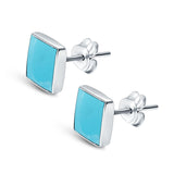 Square Shape Stud Post Tiny Earring Solid 925 Sterling Silver (6mm-8mm)