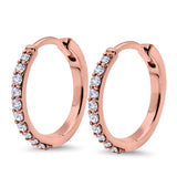 Half Eternity Simulated CZ Round Hoop Earrings 925 Sterling Silver (20mm)