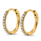 Half Eternity Simulated CZ Round Hoop Earrings 925 Sterling Silver (20mm)