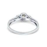 14K Gold 0.31ct Three Stone Vintage Round 5mm G SI Diamond Engagement Band Wedding Ring