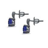 Stud Earrings Wedding Round Simulated CZ 925 Sterling Silver (9mm)