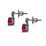 Stud Earrings Wedding Round Simulated CZ 925 Sterling Silver (9mm)