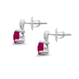 Stud Earrings Wedding Round Simulated CZ 925 Sterling Silver (9mm)