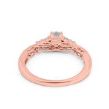 14K Gold 0.49ct Vintage Round 3mm G SI Diamond Engagement Band Wedding Ring