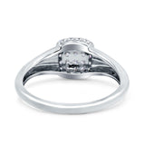 14K Gold 0.32ct Square Cluster Art Deco 8mm G SI Diamond Engagement Band Wedding Ring