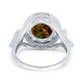 Oval Accent Wedding Engagement Ring Simulated Cubic Zirconia 925 Sterling Silver